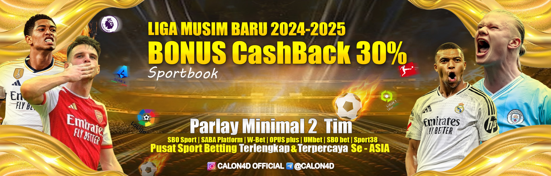 BONUS CASHBACK SPORTBOOK 30% 