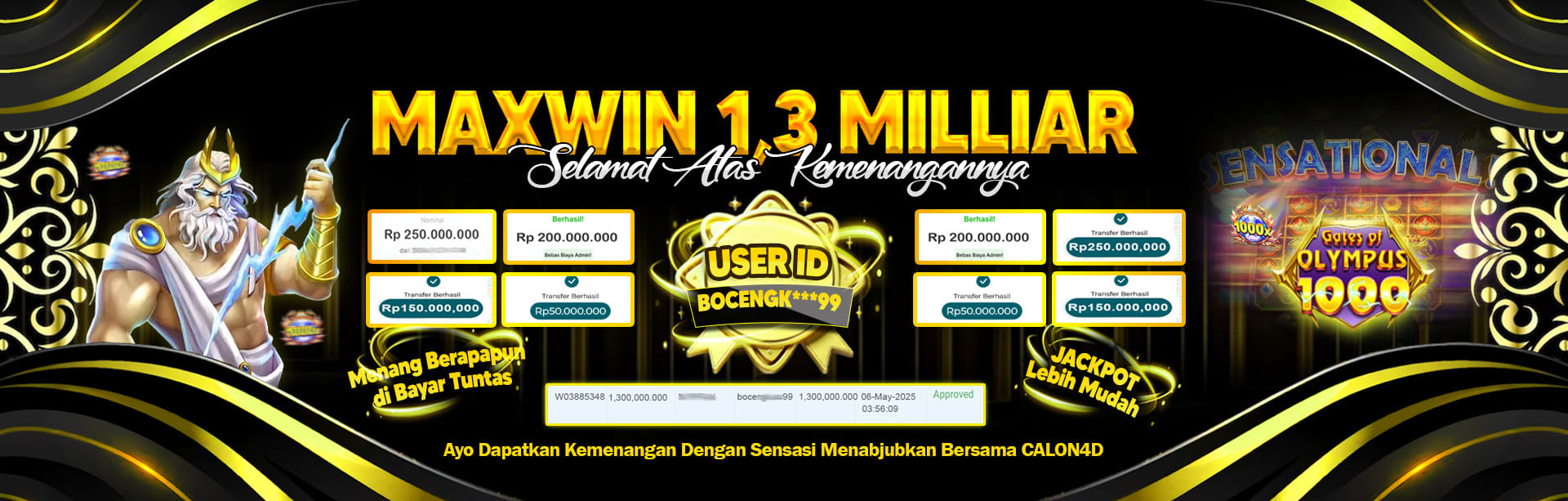 BUKTI KEMENANGAN BESAR DI CALON4D