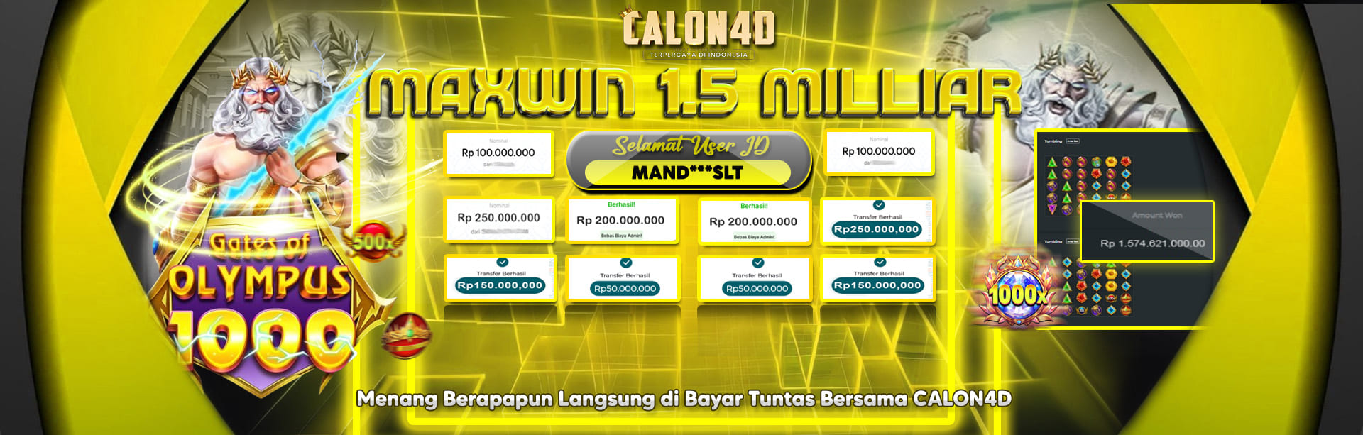BUKTI KEMENANGAN BESAR DI CALON4D